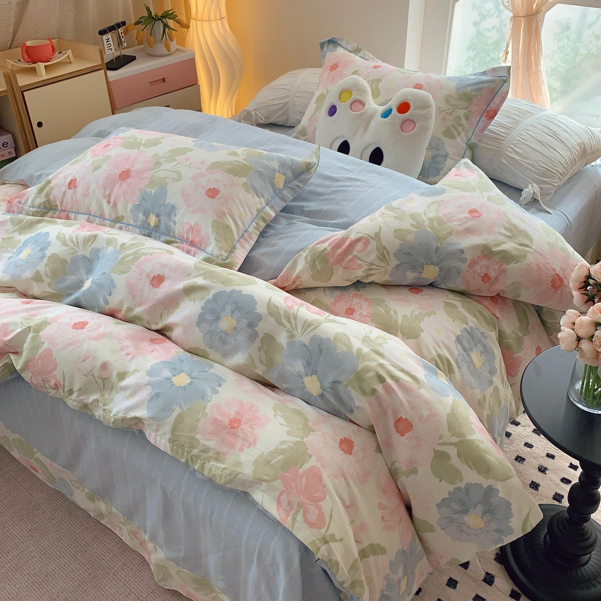 91家纺网 家纺一手货源 找家纺 莱豫家纺 2025新款亲肤舒适小清新印花全棉纯棉四件套-第二批 魅影