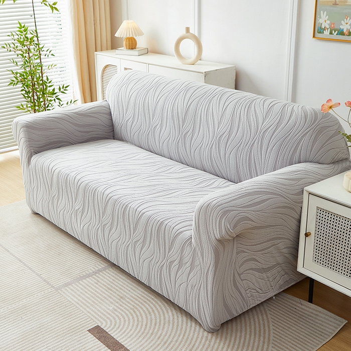 91家纺网 家纺一手货源 找家纺 （总）共鸣沙发套 2025春夏新款水波纹弹力提花全包万能沙发套单沙发套全包款