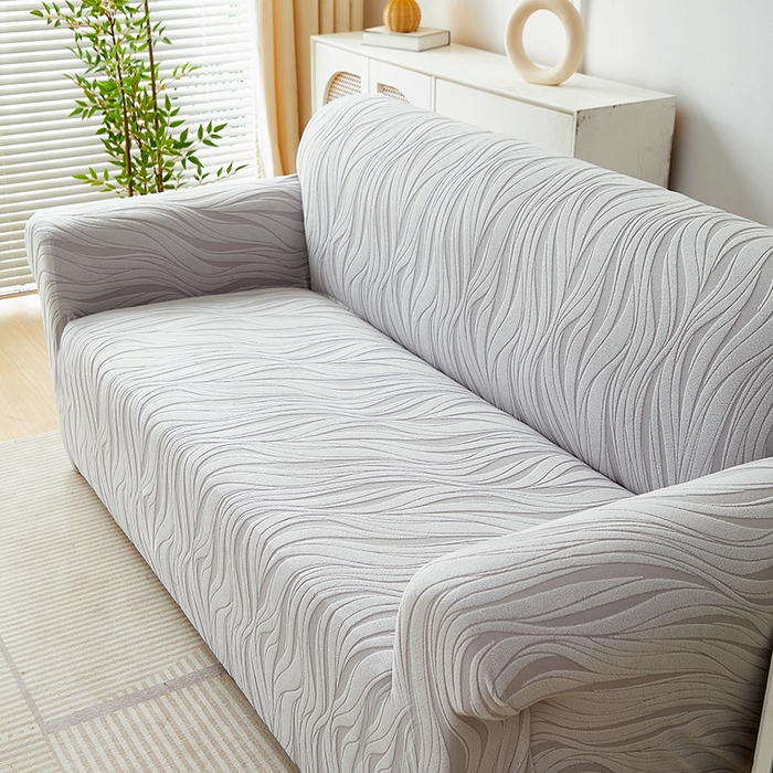 91家纺网 家纺一手货源 找家纺 （总）共鸣沙发套 2025春夏新款水波纹弹力提花全包万能沙发套单沙发套全包款