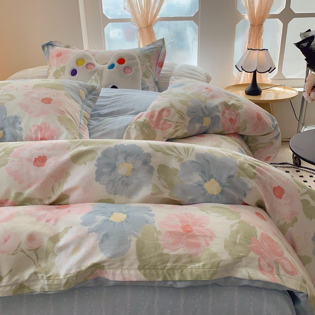 91家纺网 家纺一手货源 找家纺 莱豫家纺 2025新款亲肤舒适小清新印花全棉纯棉四件套-第二批 魅影