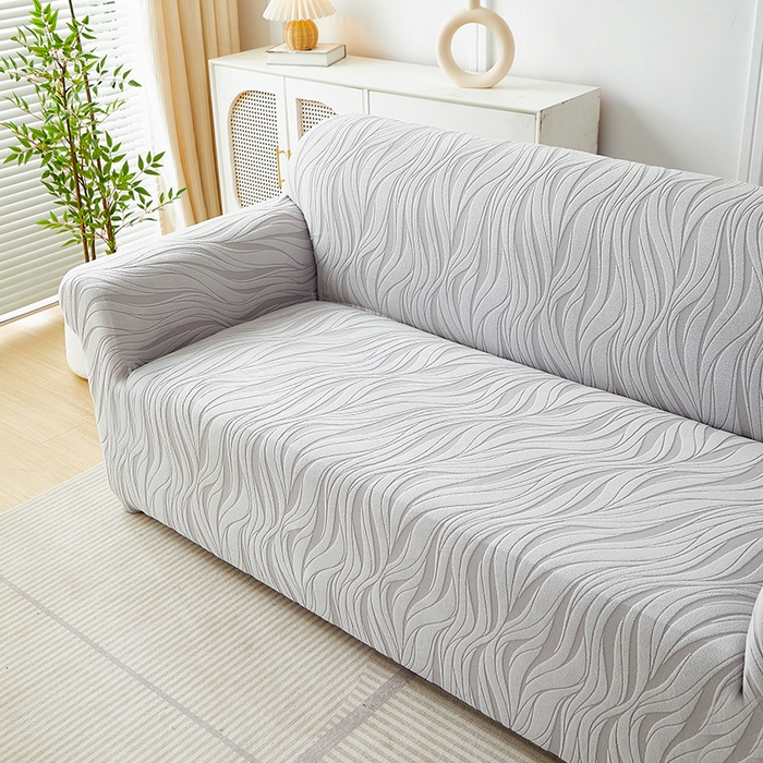 91家纺网 家纺一手货源 找家纺 （总）共鸣沙发套 2025春夏新款水波纹弹力提花全包万能沙发套单沙发套全包款