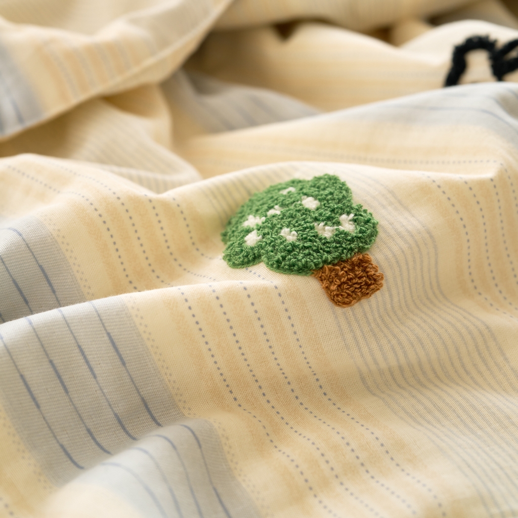 91家纺网 家纺一手货源 找家纺 洋铭区（原狠狠爱） 2025新款双层纱毛巾绣夏被夏凉被空调被 告白小猫