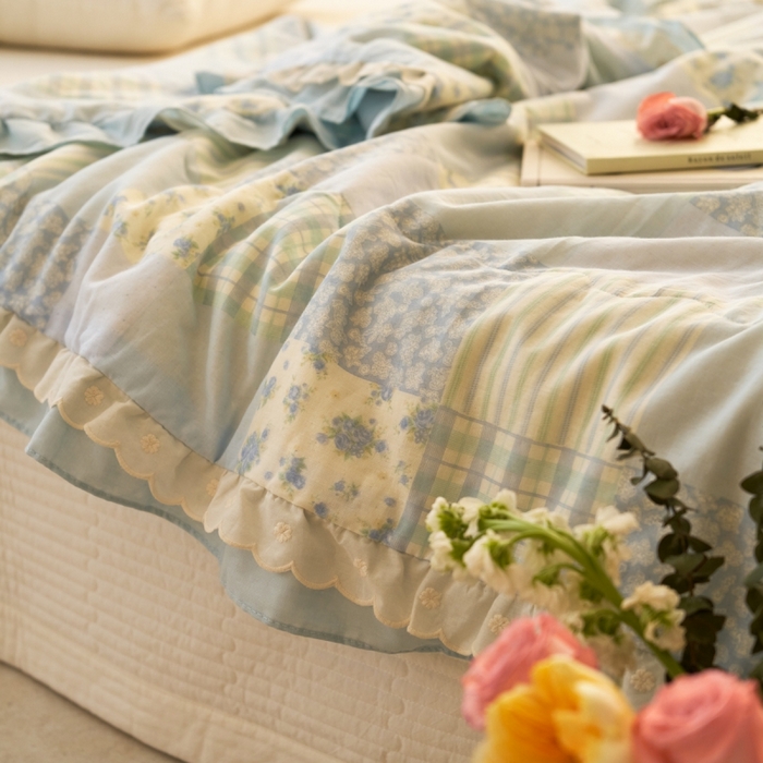 91家纺网 家纺一手货源 找家纺 （总）洋铭区（原狠狠爱） 2025新款A类双层纱双层花边款系列夏被夏凉被空调被