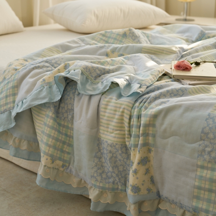 91家纺网 家纺一手货源 找家纺 （总）洋铭区（原狠狠爱） 2025新款A类双层纱双层花边款系列夏被夏凉被空调被