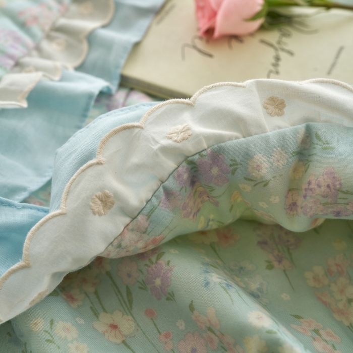 91家纺网 家纺一手货源 找家纺 洋铭区（原狠狠爱） 2025新款A类双层纱双层花边款系列夏被夏凉被空调被 小米兰花