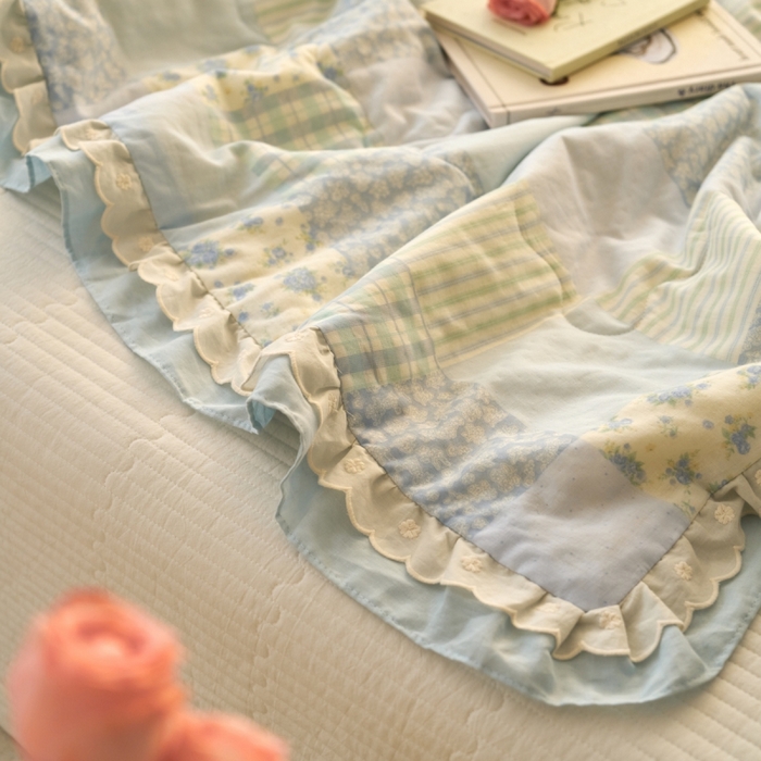 91家纺网 家纺一手货源 找家纺 （总）洋铭区（原狠狠爱） 2025新款A类双层纱双层花边款系列夏被夏凉被空调被