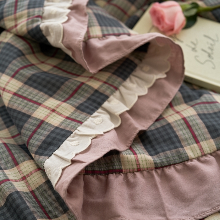 91家纺网 家纺一手货源 找家纺 洋铭区（原狠狠爱） 2025新款A类双层纱双层花边款系列夏被夏凉被空调被 复古小格