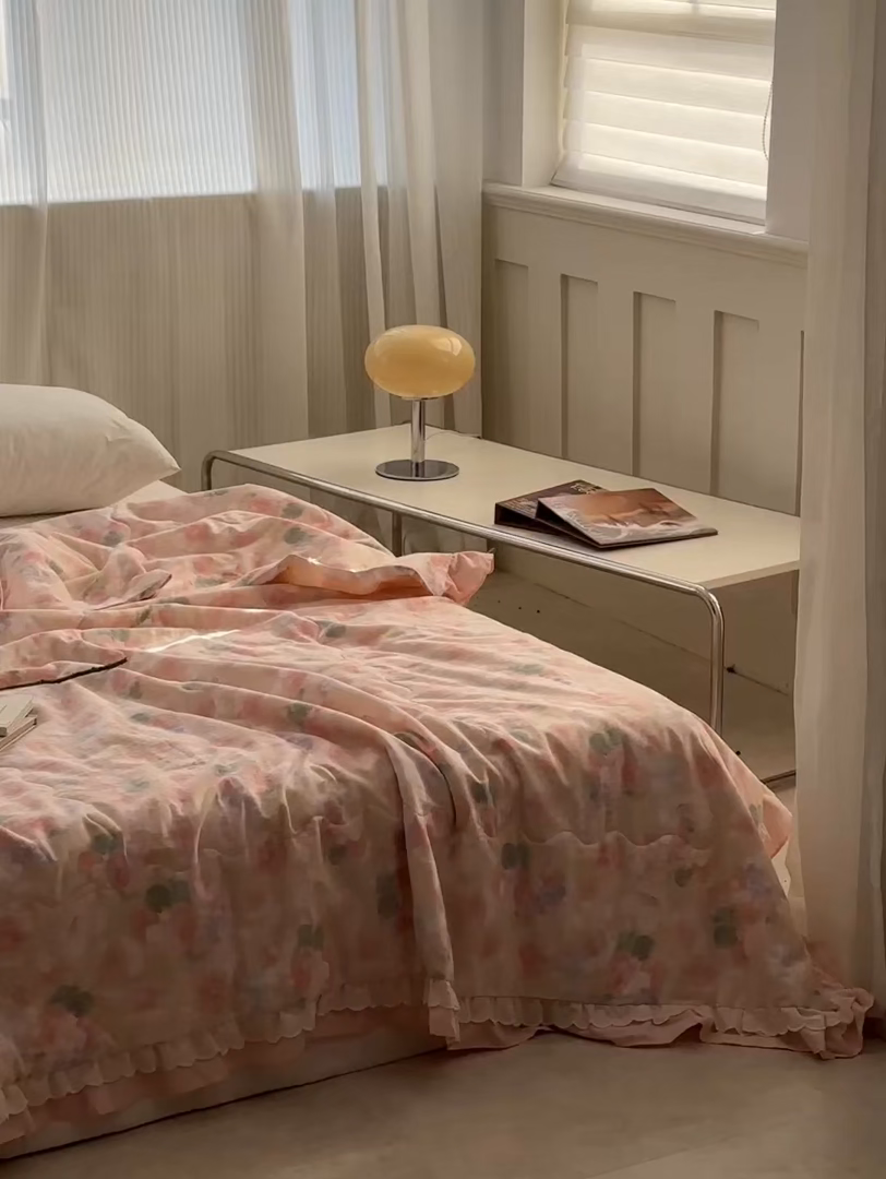 91家纺网 家纺一手货源 找家纺 洋铭区（原狠狠爱） 2025新款A类双层纱双层花边款系列夏被夏凉被空调被 牡丹仙子