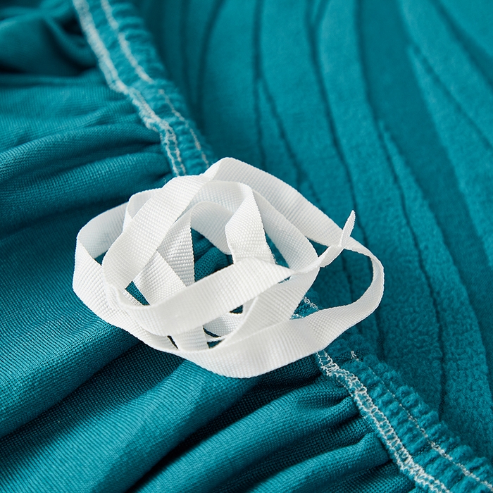 91家纺网 家纺一手货源 找家纺 共鸣沙发套 2025春夏新款水波纹弹力提花全包万能沙发套单沙发套全包款 橄榄绿