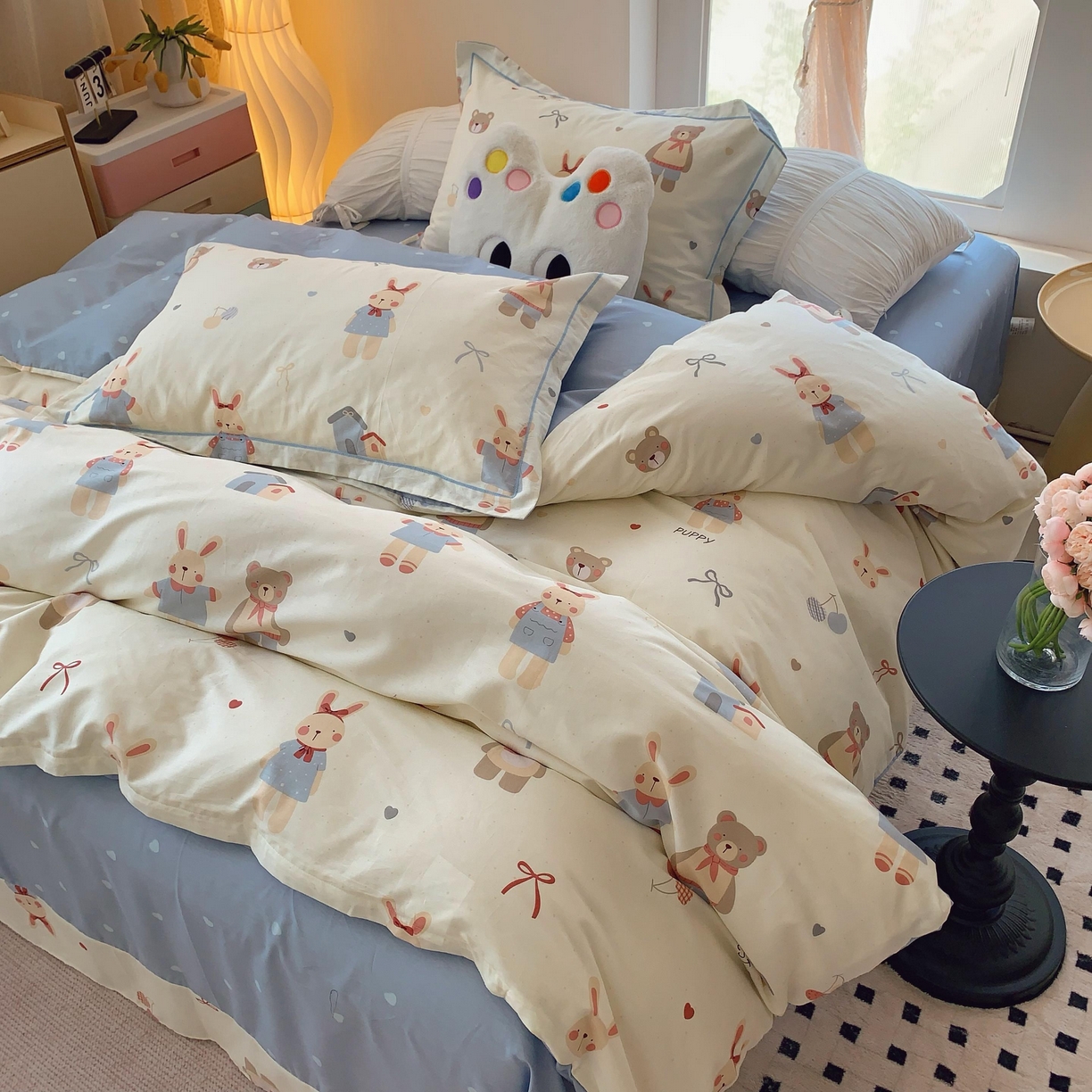 91家纺网 家纺一手货源 找家纺 莱豫家纺 2025新款亲肤舒适小清新印花全棉纯棉四件套-第二批 亲密伙伴