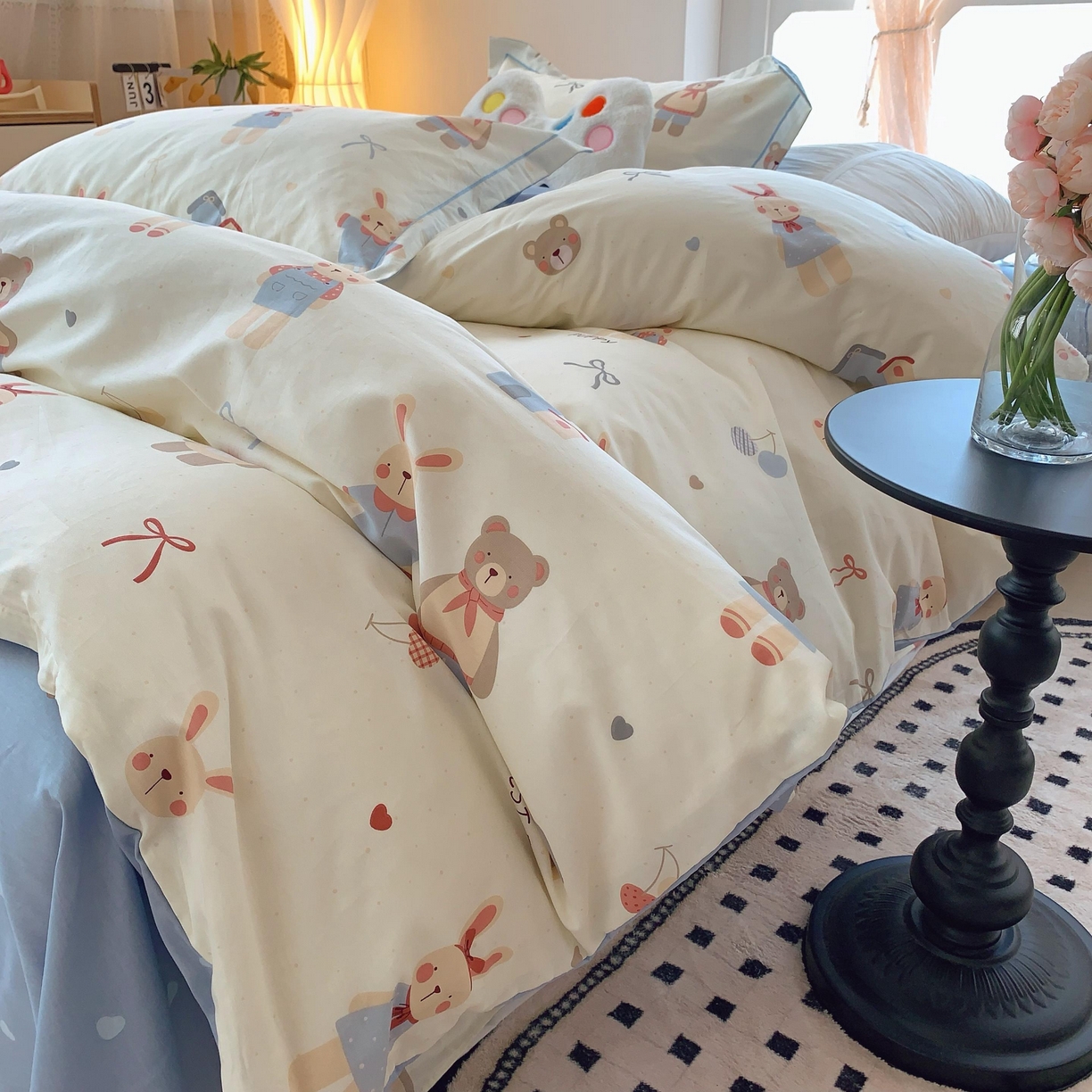 91家纺网 家纺一手货源 找家纺 莱豫家纺 2025新款亲肤舒适小清新印花全棉纯棉四件套-第二批 亲密伙伴