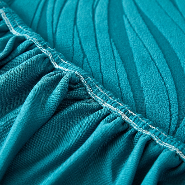 91家纺网 家纺一手货源 找家纺 共鸣沙发套 2025春夏新款水波纹弹力提花全包万能沙发套单沙发套全包款 橄榄绿