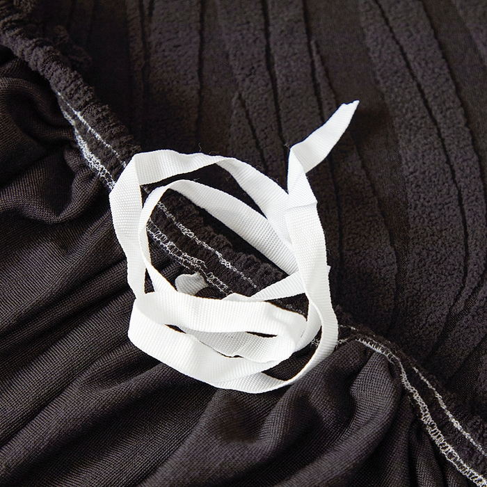 91家纺网 家纺一手货源 找家纺 共鸣沙发套 2025春夏新款水波纹弹力提花全包万能沙发套单沙发套全包款 黑色