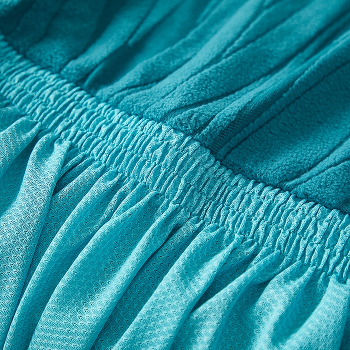 91家纺网 家纺一手货源 找家纺 共鸣沙发套 2025春夏新款水波纹裙摆弹力提花全包万能沙发套单沙发套裙摆款 橄榄绿