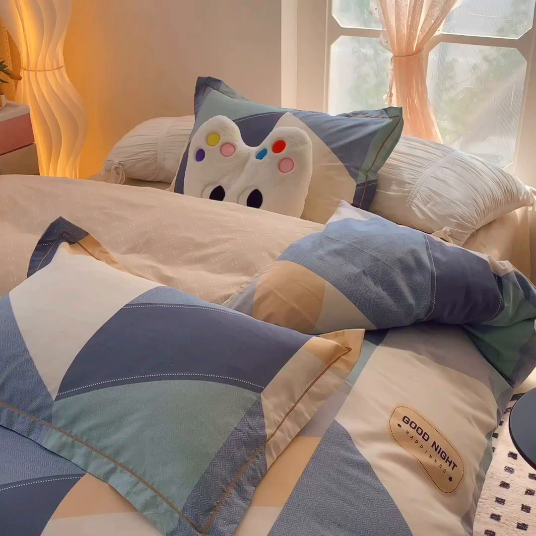 91家纺网 家纺一手货源 找家纺 莱豫家纺 2025新款亲肤舒适小清新印花全棉纯棉四件套-第二批 苏格世家