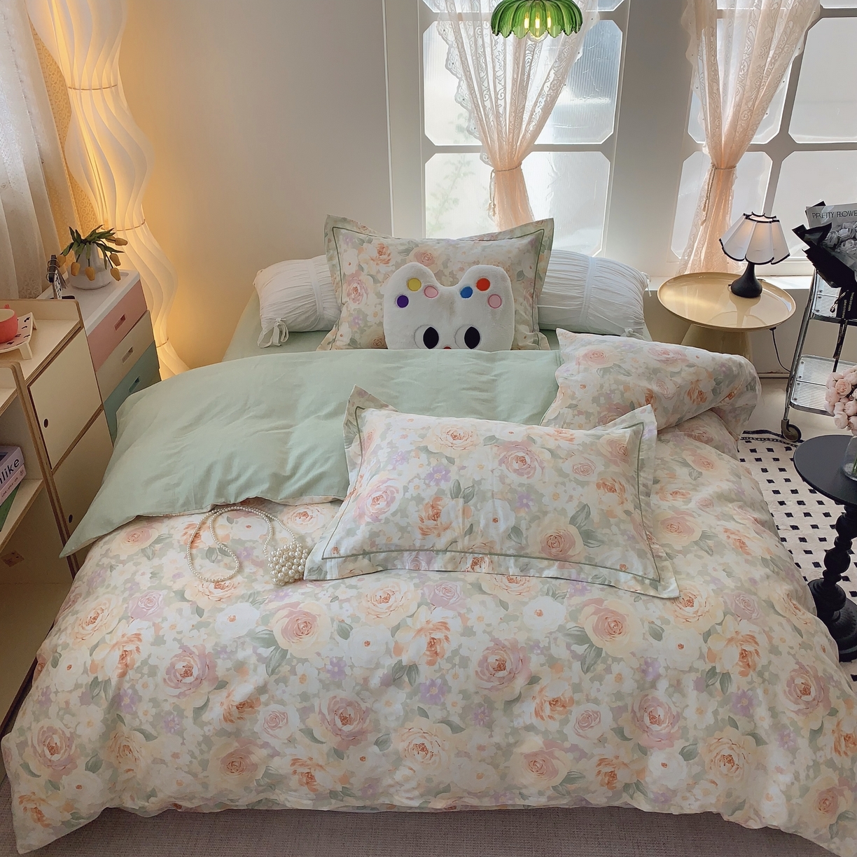 莱豫家纺 2025新款亲肤舒适小清新印花全棉纯棉四件套-第二批 晚棠