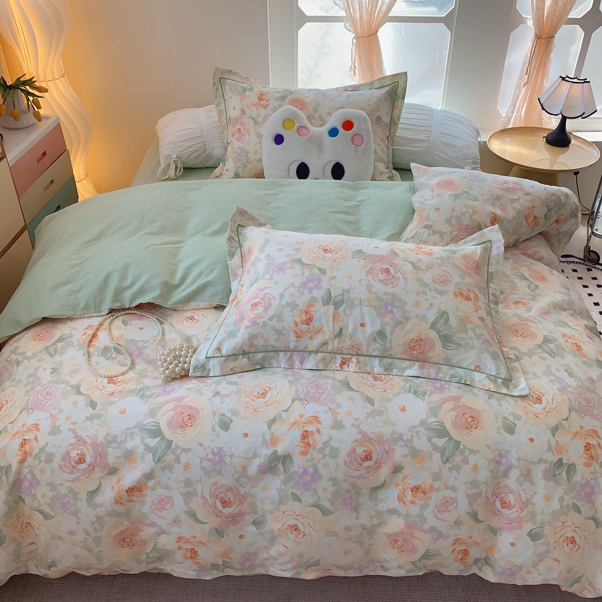 91家纺网 家纺一手货源 找家纺 莱豫家纺 2025新款亲肤舒适小清新印花全棉纯棉四件套-第二批 晚棠