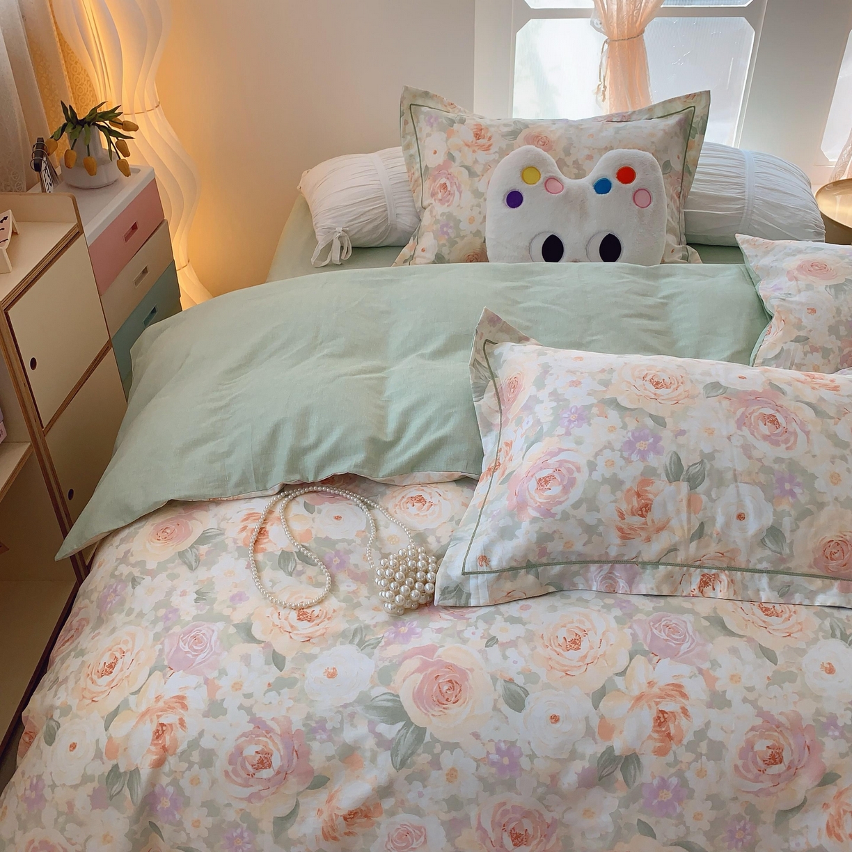 91家纺网 家纺一手货源 找家纺 莱豫家纺 2025新款亲肤舒适小清新印花全棉纯棉四件套-第二批 晚棠