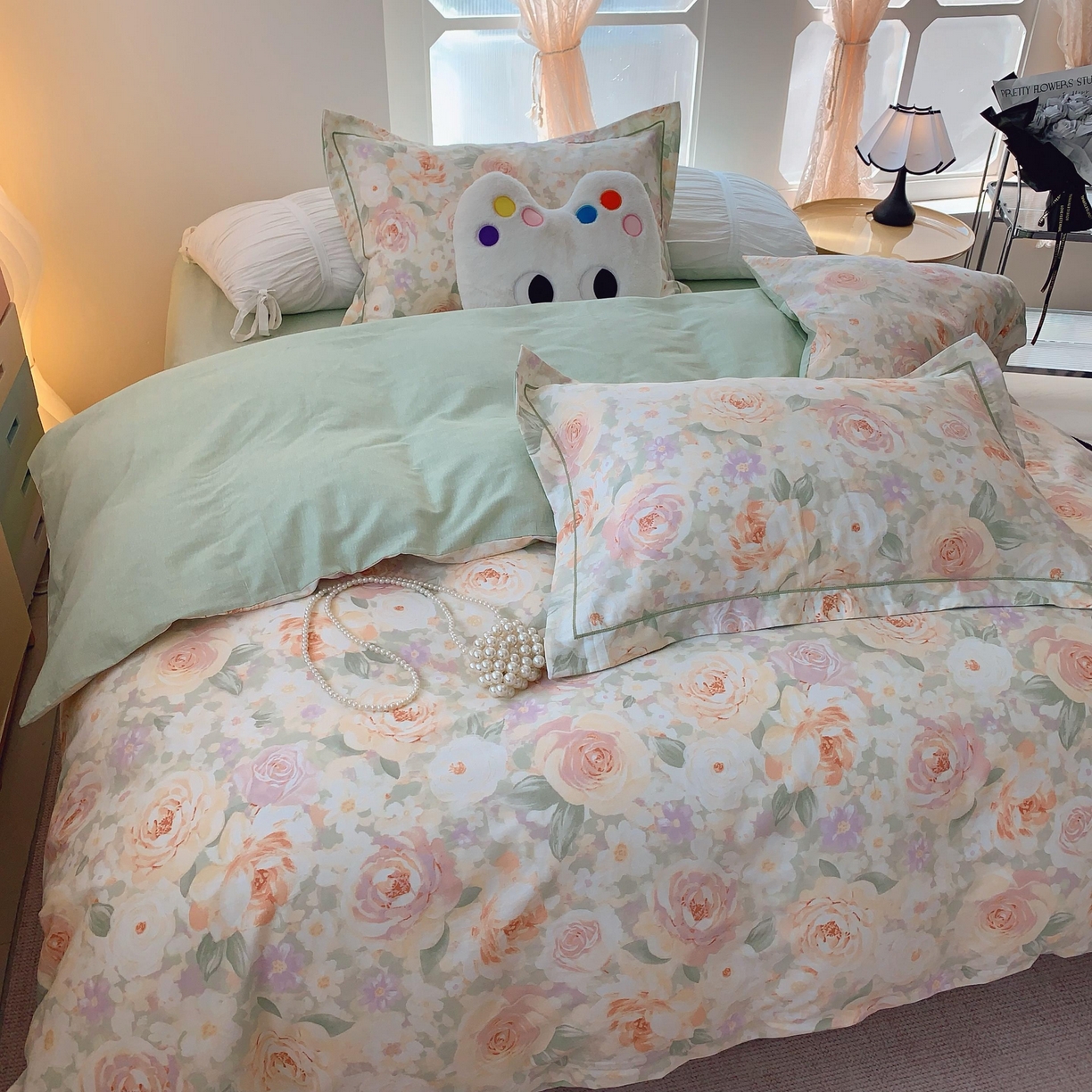 91家纺网 家纺一手货源 找家纺 莱豫家纺 2025新款亲肤舒适小清新印花全棉纯棉四件套-第二批 晚棠