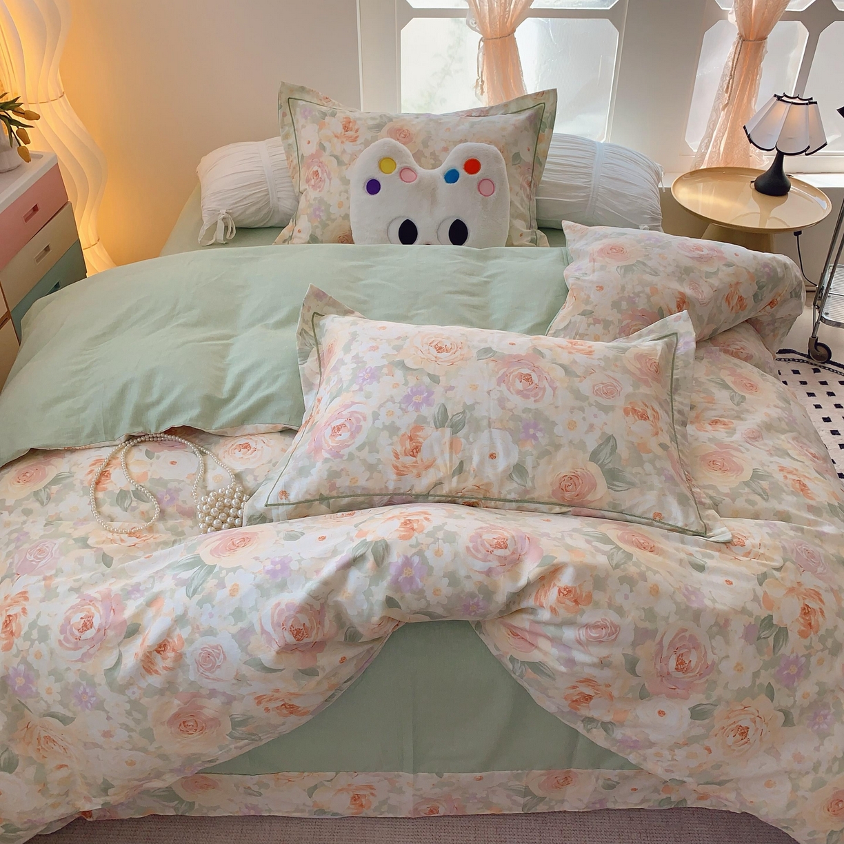 91家纺网 家纺一手货源 找家纺 莱豫家纺 2025新款亲肤舒适小清新印花全棉纯棉四件套-第二批 晚棠