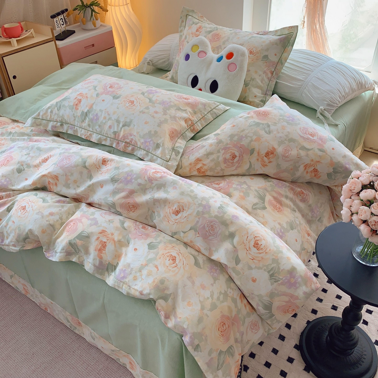 91家纺网 家纺一手货源 找家纺 莱豫家纺 2025新款亲肤舒适小清新印花全棉纯棉四件套-第二批 晚棠