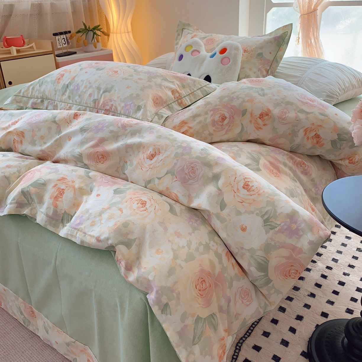 91家纺网 家纺一手货源 找家纺 莱豫家纺 2025新款亲肤舒适小清新印花全棉纯棉四件套-第二批 晚棠