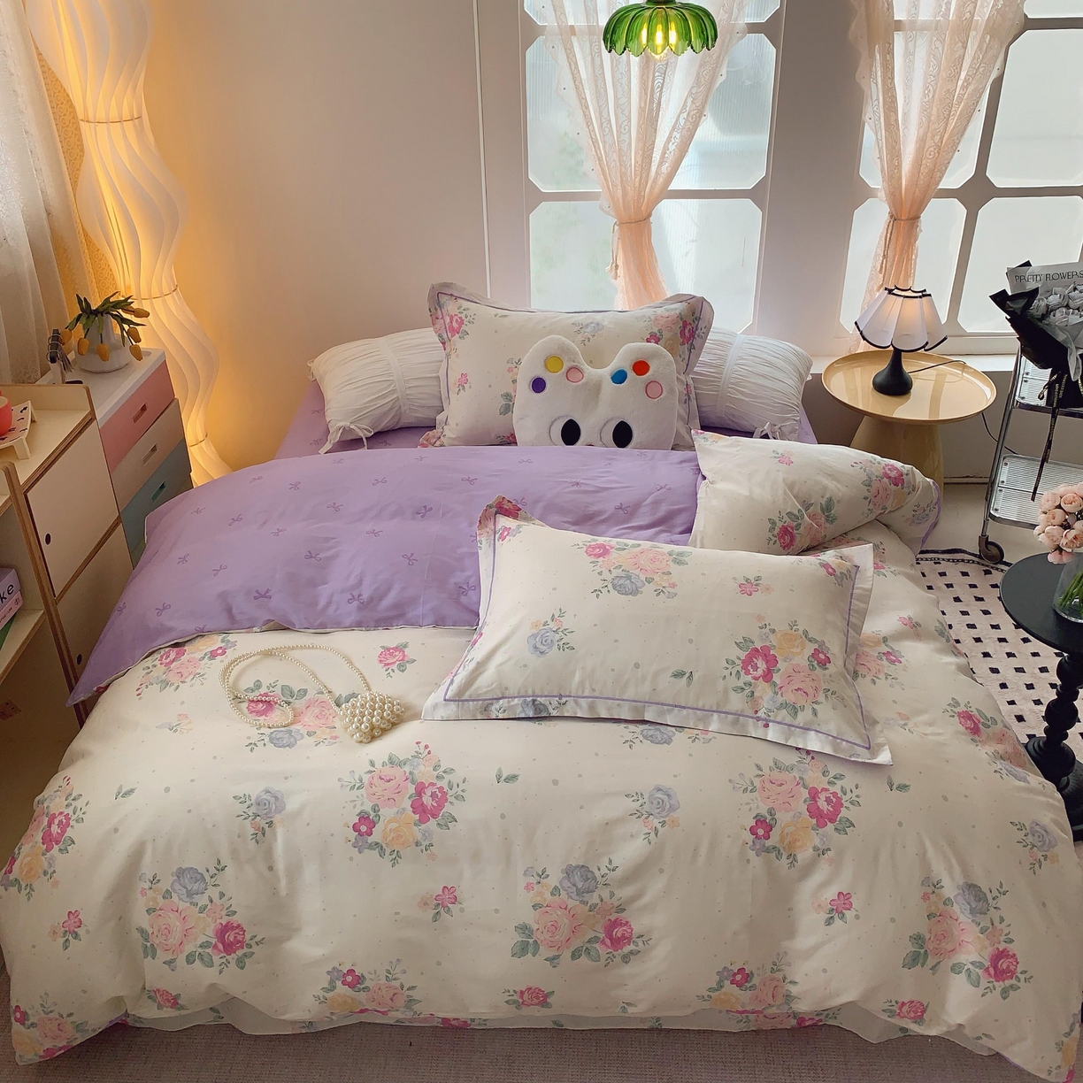 莱豫家纺 2025新款亲肤舒适小清新印花全棉纯棉四件套-第二批 云端花海