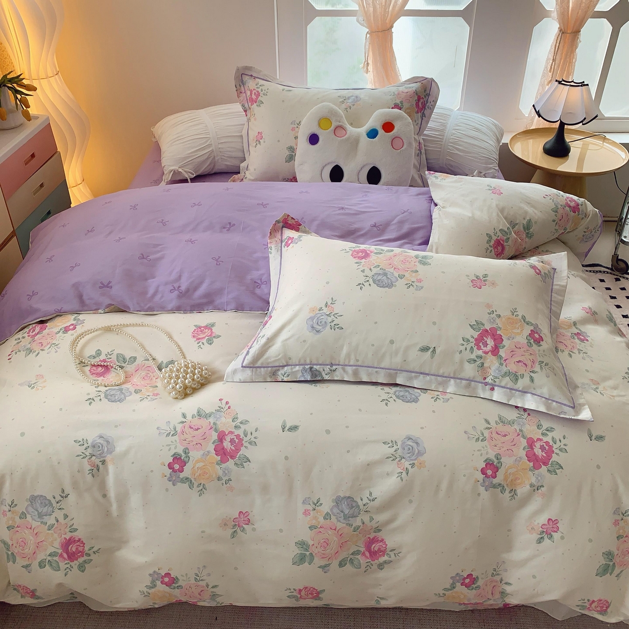 91家纺网 家纺一手货源 找家纺 莱豫家纺 2025新款亲肤舒适小清新印花全棉纯棉四件套-第二批 云端花海