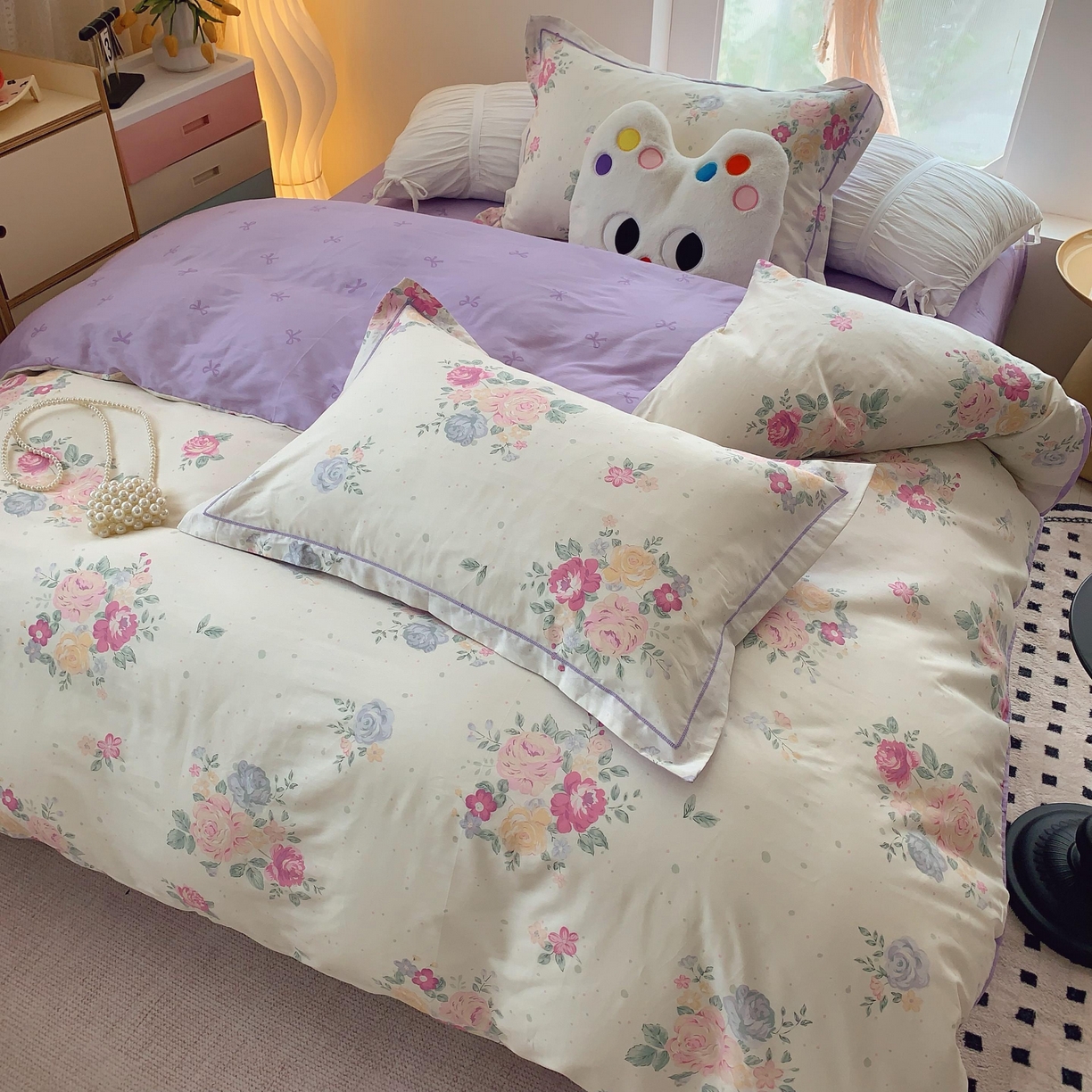 91家纺网 家纺一手货源 找家纺 莱豫家纺 2025新款亲肤舒适小清新印花全棉纯棉四件套-第二批 云端花海