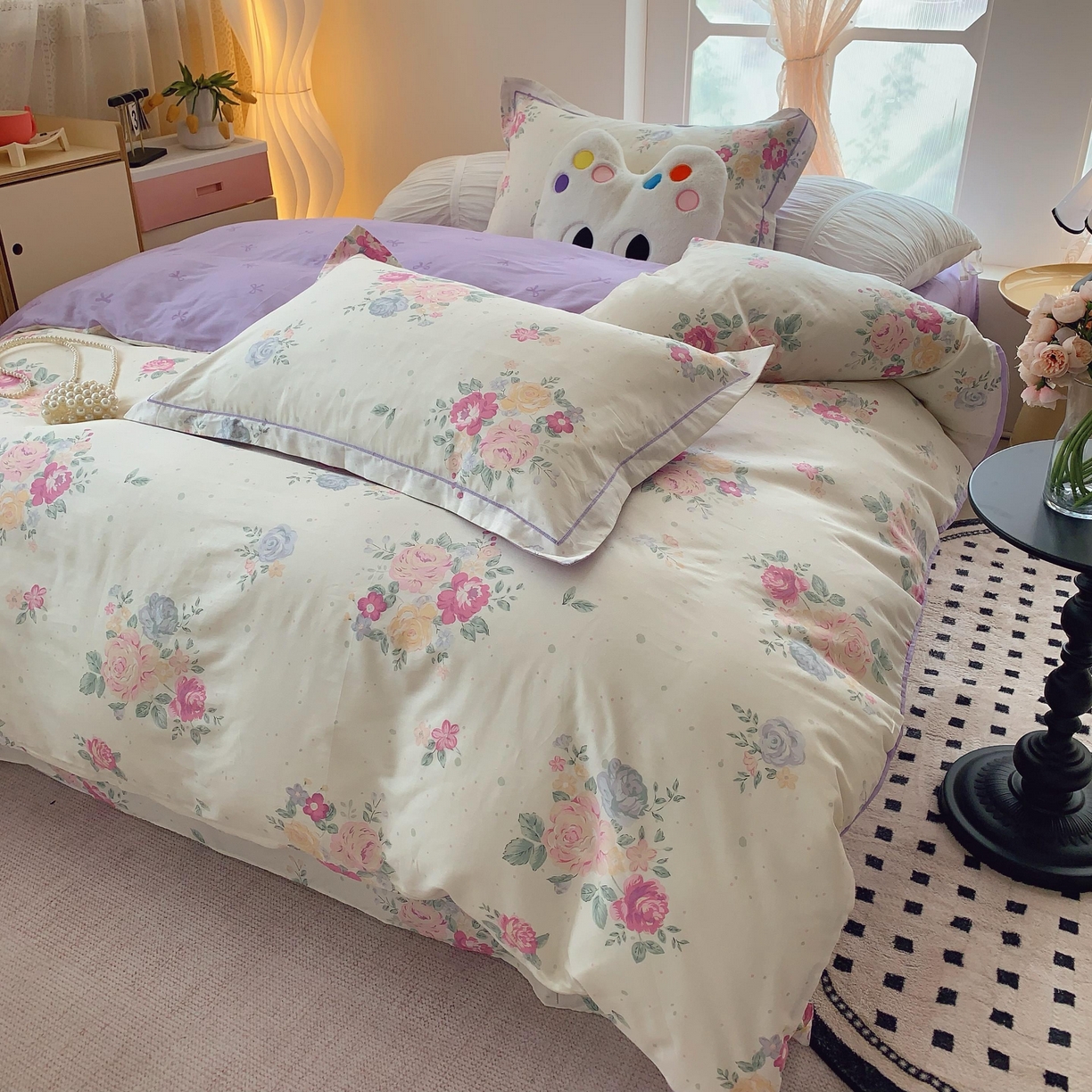 91家纺网 家纺一手货源 找家纺 莱豫家纺 2025新款亲肤舒适小清新印花全棉纯棉四件套-第二批 云端花海