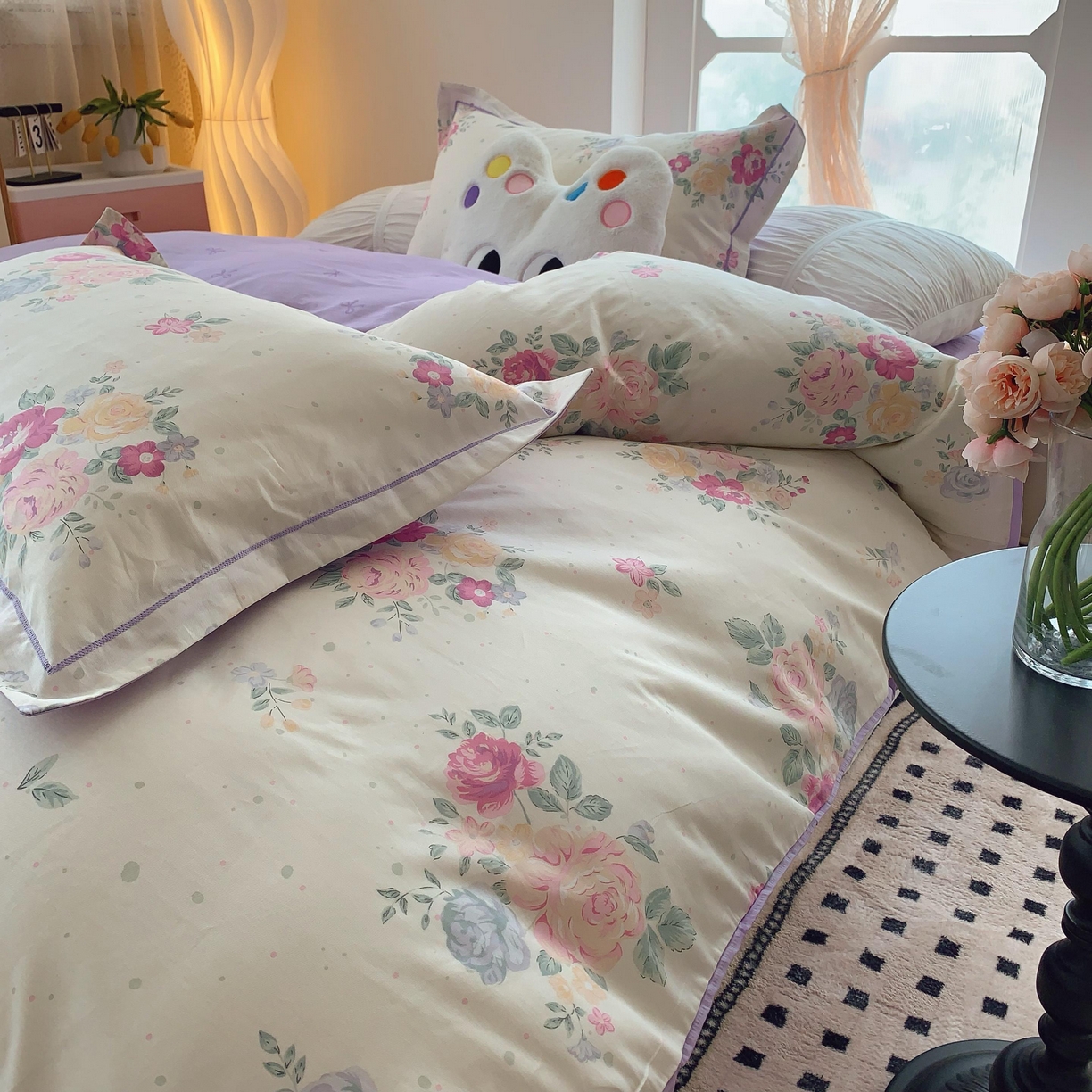 91家纺网 家纺一手货源 找家纺 莱豫家纺 2025新款亲肤舒适小清新印花全棉纯棉四件套-第二批 云端花海