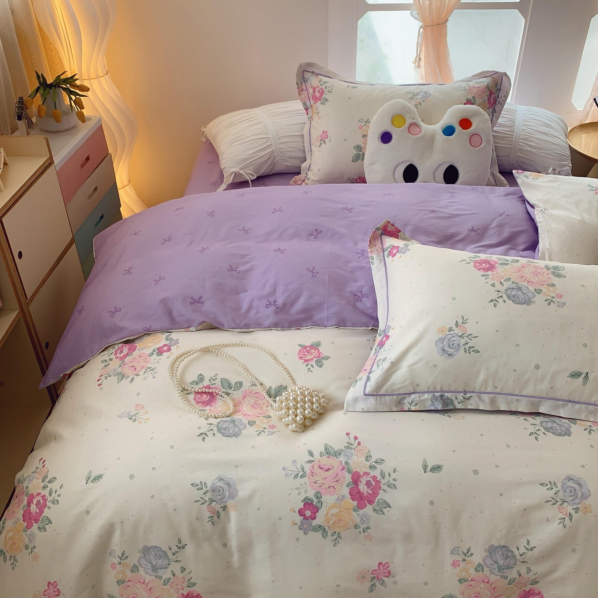 91家纺网 家纺一手货源 找家纺 莱豫家纺 2025新款亲肤舒适小清新印花全棉纯棉四件套-第二批 云端花海