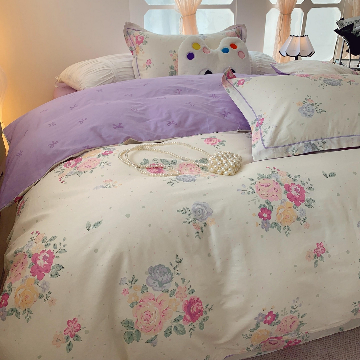 91家纺网 家纺一手货源 找家纺 莱豫家纺 2025新款亲肤舒适小清新印花全棉纯棉四件套-第二批 云端花海