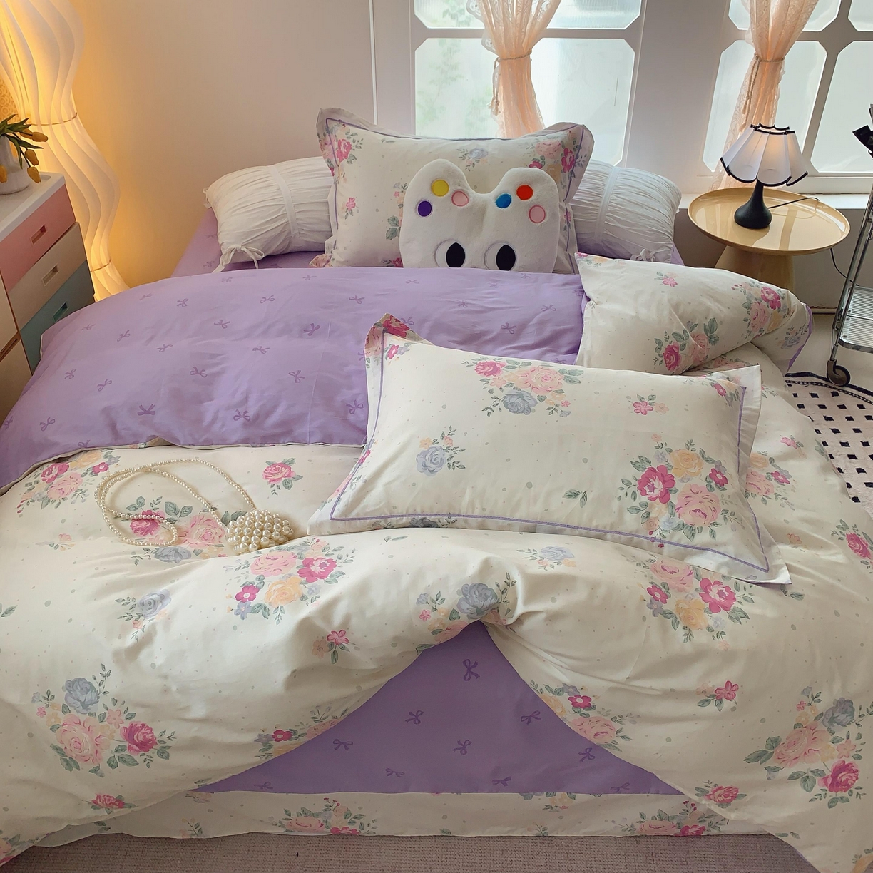 91家纺网 家纺一手货源 找家纺 莱豫家纺 2025新款亲肤舒适小清新印花全棉纯棉四件套-第二批 云端花海