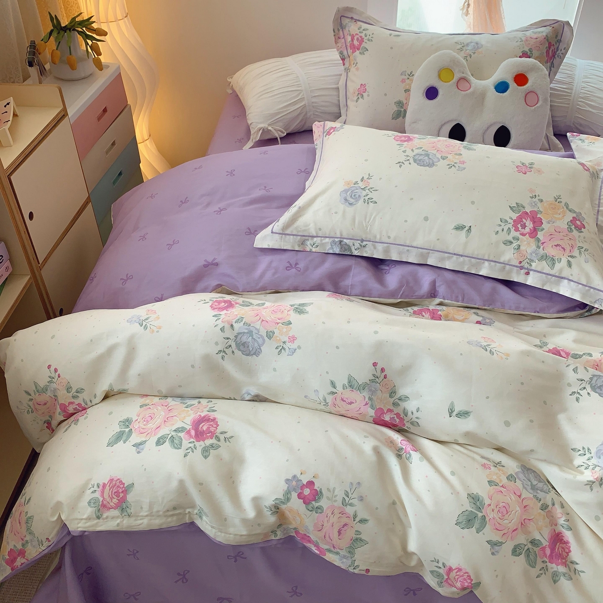 91家纺网 家纺一手货源 找家纺 莱豫家纺 2025新款亲肤舒适小清新印花全棉纯棉四件套-第二批 云端花海