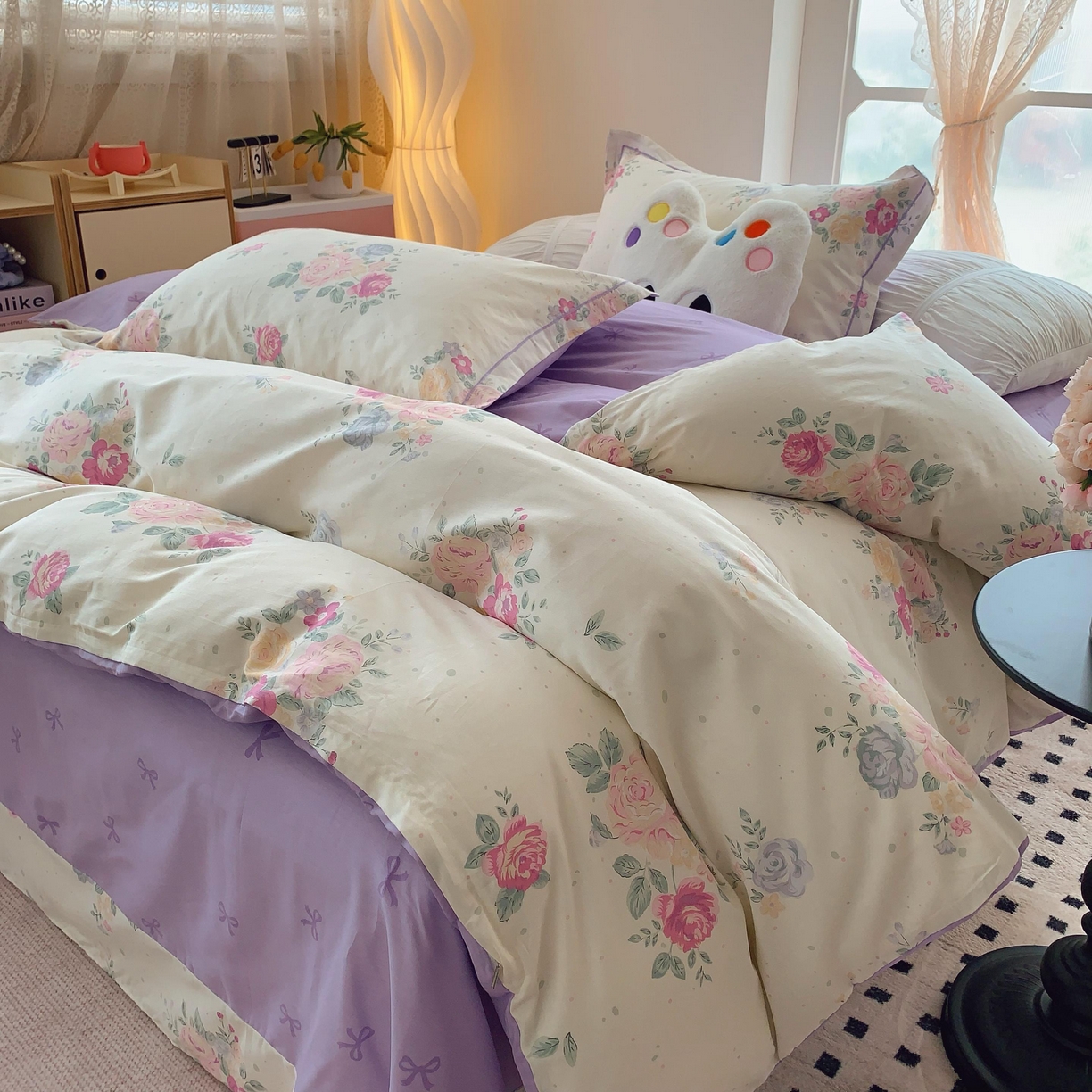 91家纺网 家纺一手货源 找家纺 莱豫家纺 2025新款亲肤舒适小清新印花全棉纯棉四件套-第二批 云端花海