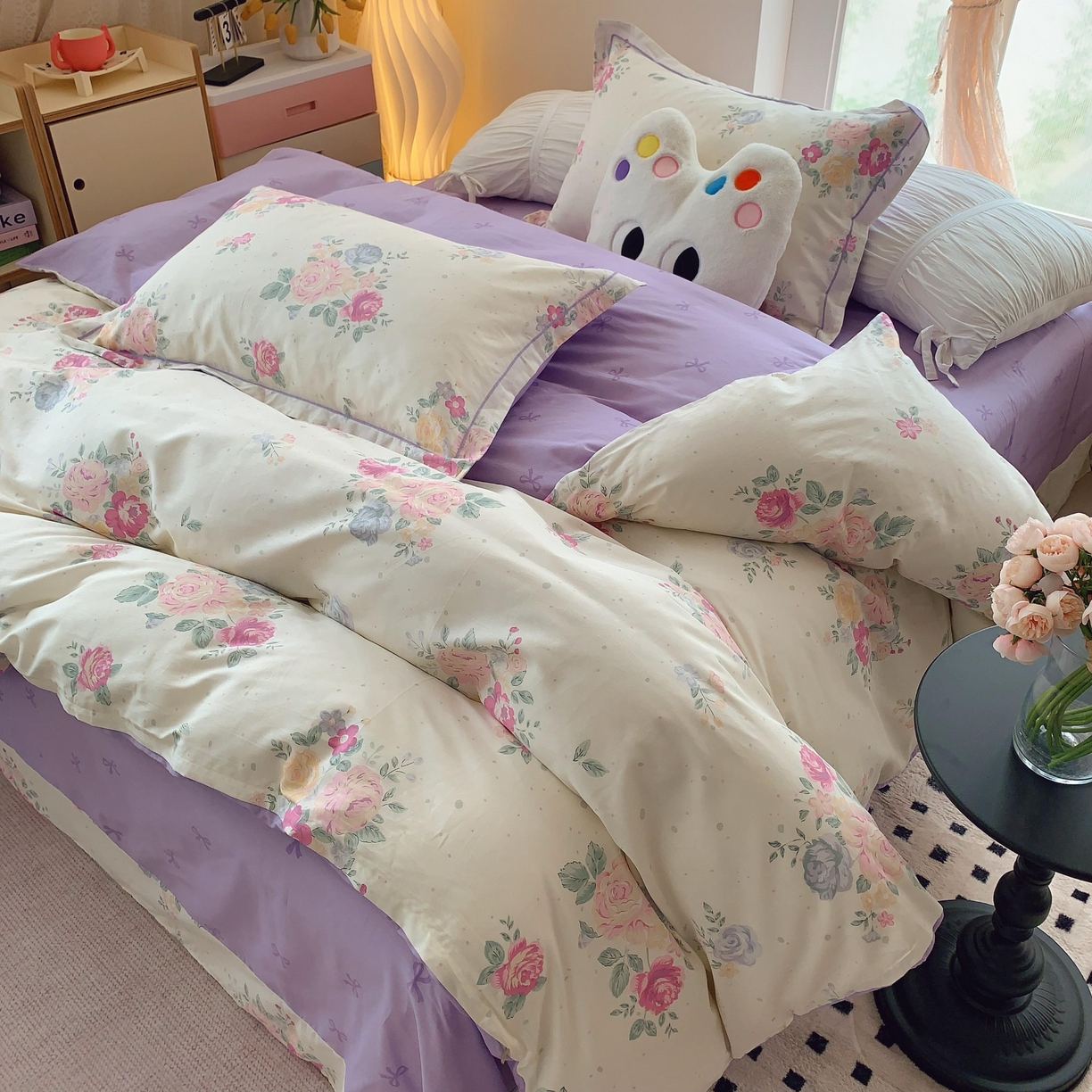 91家纺网 家纺一手货源 找家纺 莱豫家纺 2025新款亲肤舒适小清新印花全棉纯棉四件套-第二批 云端花海