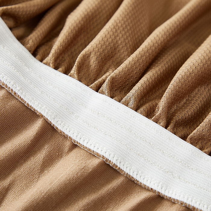 91家纺网 家纺一手货源 找家纺 共鸣沙发套 2025春夏新款水波纹裙摆弹力提花全包万能沙发套单沙发套裙摆款 驼色