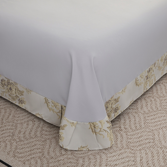 91家纺网 家纺一手货源 找家纺 （总）果洋家纺 2025新款水洗双层纱复古纽扣款轻奢风小碎花系列四件套