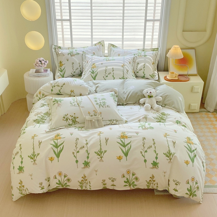 91家纺网 家纺一手货源 找家纺 星期三家纺 2025年5月春夏新款铂金全棉13372四件套（加老板微信有会员价） 晨曦