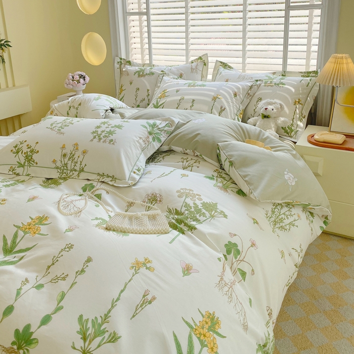 91家纺网 家纺一手货源 找家纺 星期三家纺 2025年5月春夏新款铂金全棉13372四件套（加老板微信有会员价） 晨曦