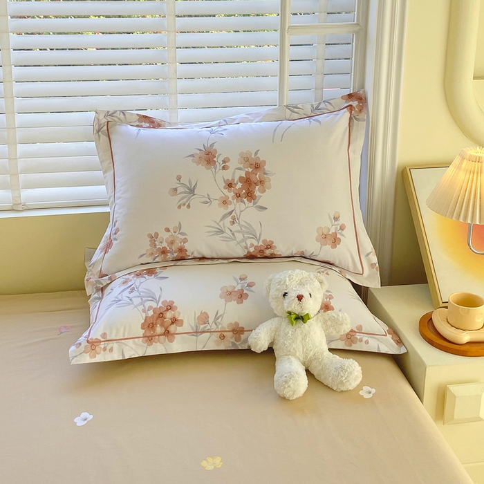 91家纺网 家纺一手货源 找家纺 星期三家纺 2025年5月春夏新款铂金全棉13372四件套（加老板微信有会员价） 春迟-咖