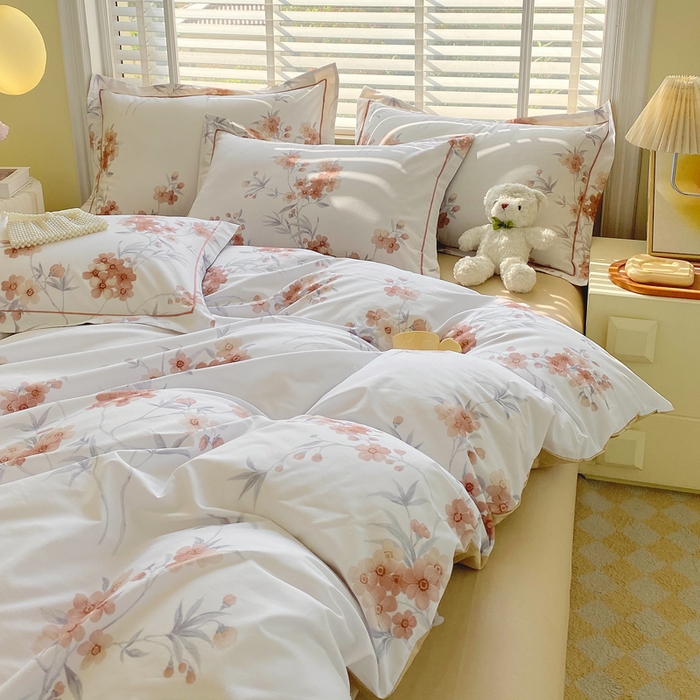 91家纺网 家纺一手货源 找家纺 星期三家纺 2025年5月春夏新款铂金全棉13372四件套（加老板微信有会员价） 春迟-咖