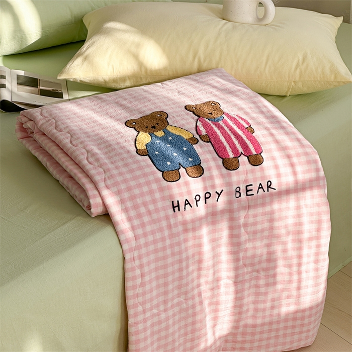 （总）洋铭区（原狠狠爱） 2025新款卡通毛巾绣水洗棉夏被夏凉被空调被四件套