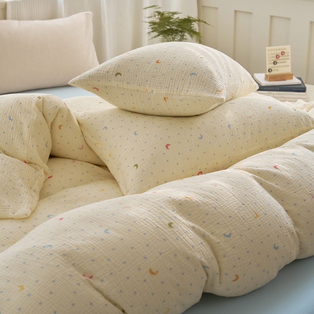 91家纺网 家纺一手货源 找家纺 （总）洋铭区（原狠狠爱） 2025新款全棉纯棉皱皱纱四件套