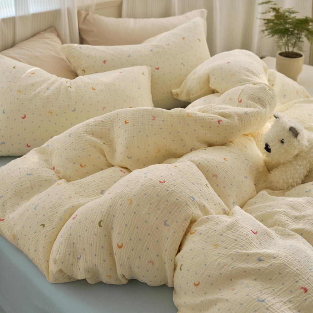 （总）洋铭区（原狠狠爱） 2025新款全棉纯棉皱皱纱四件套