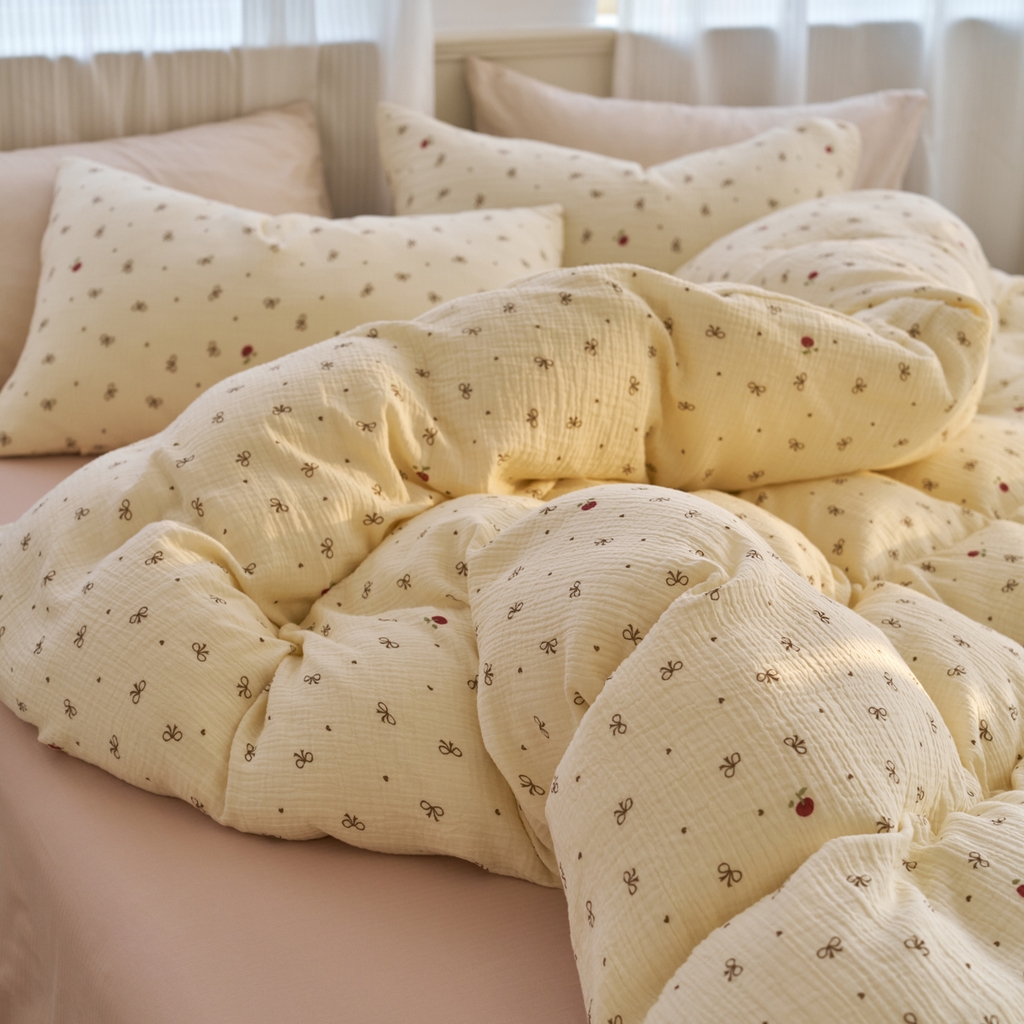 91家纺网 家纺一手货源 找家纺 （总）洋铭区（原狠狠爱） 2025新款全棉纯棉皱皱纱四件套