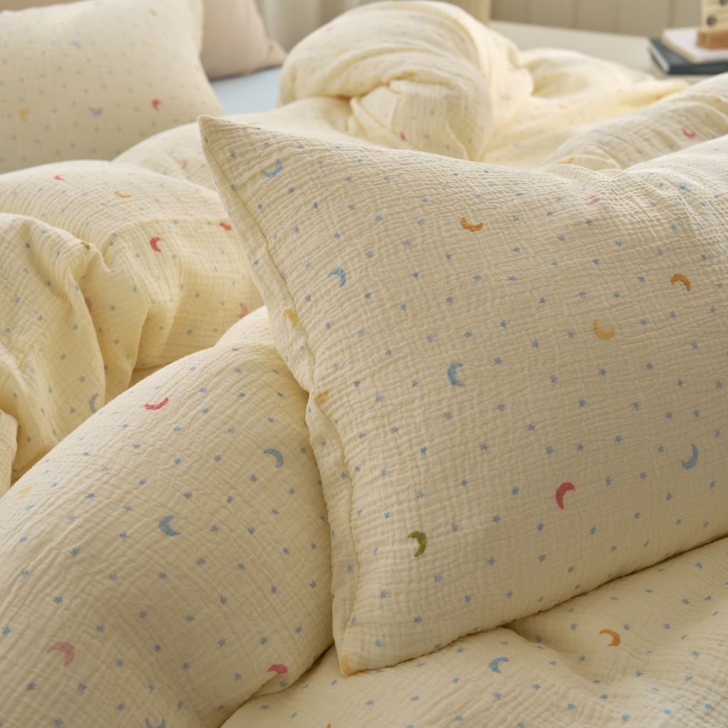 91家纺网 家纺一手货源 找家纺 （总）洋铭区（原狠狠爱） 2025新款全棉纯棉皱皱纱四件套