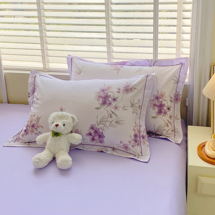 91家纺网 家纺一手货源 找家纺 星期三家纺 2025年5月春夏新款铂金全棉13372四件套（加老板微信有会员价） 春迟-紫