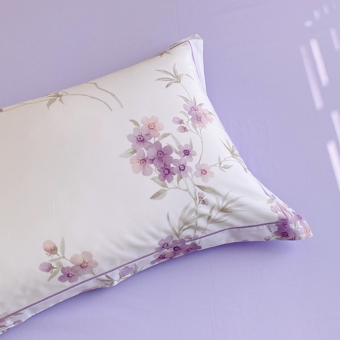 91家纺网 家纺一手货源 找家纺 星期三家纺 2025年5月春夏新款铂金全棉13372四件套（加老板微信有会员价） 春迟-紫